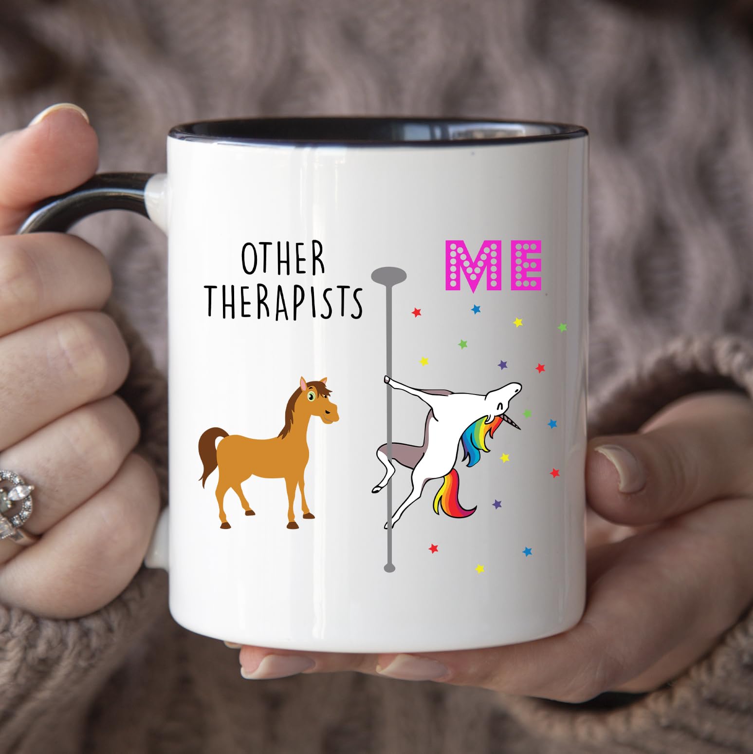 YouNique Designs 11oz mug with a double sided unicorn print