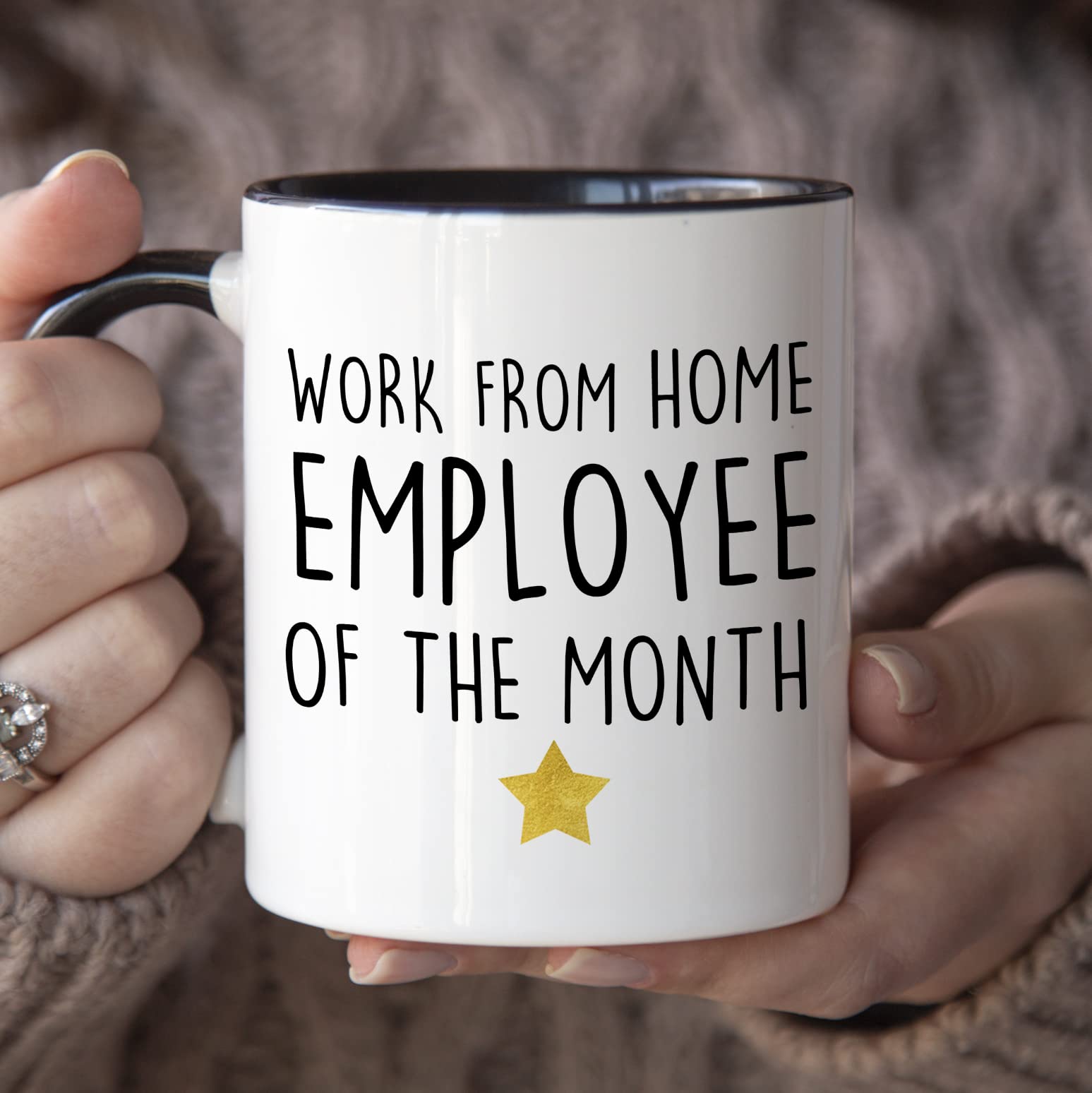 YouNique Designs Work From Home Mug side-right view showing vibrant colors.