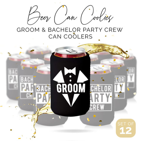 Your Dream Party Shop bachelor party crew can cooler closeup highlights durability.