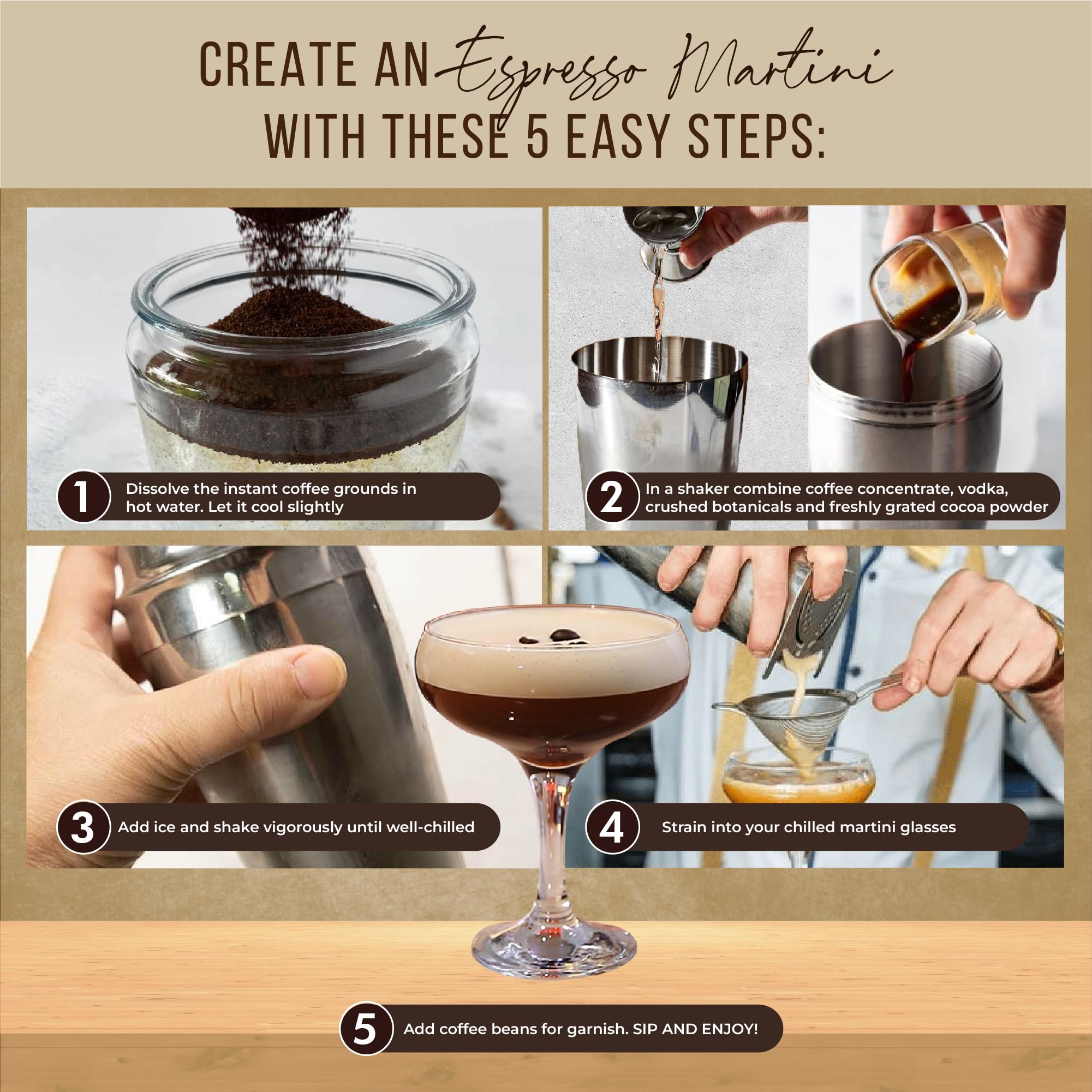 Your Dream Party Shop espresso martini kit coffee grounds tubes aroma.