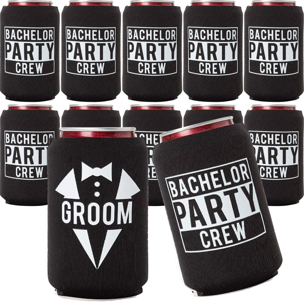 Your Dream Party Shop groom-bachelor can cooler set 12 keeps drinks cold at celebrations.