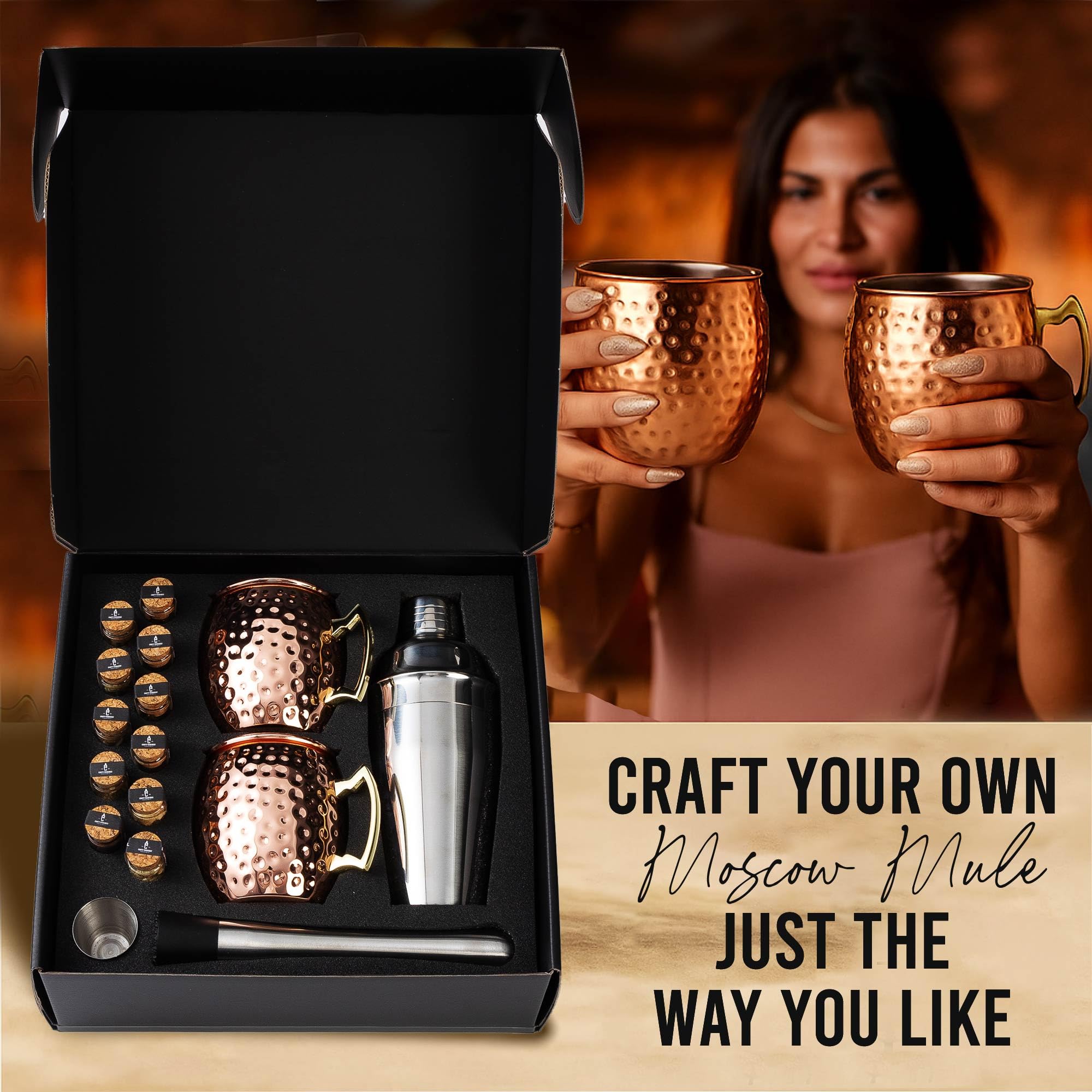 Your Dream Party Shop Moscow Mule Kit includes a jigger for accurate pours.