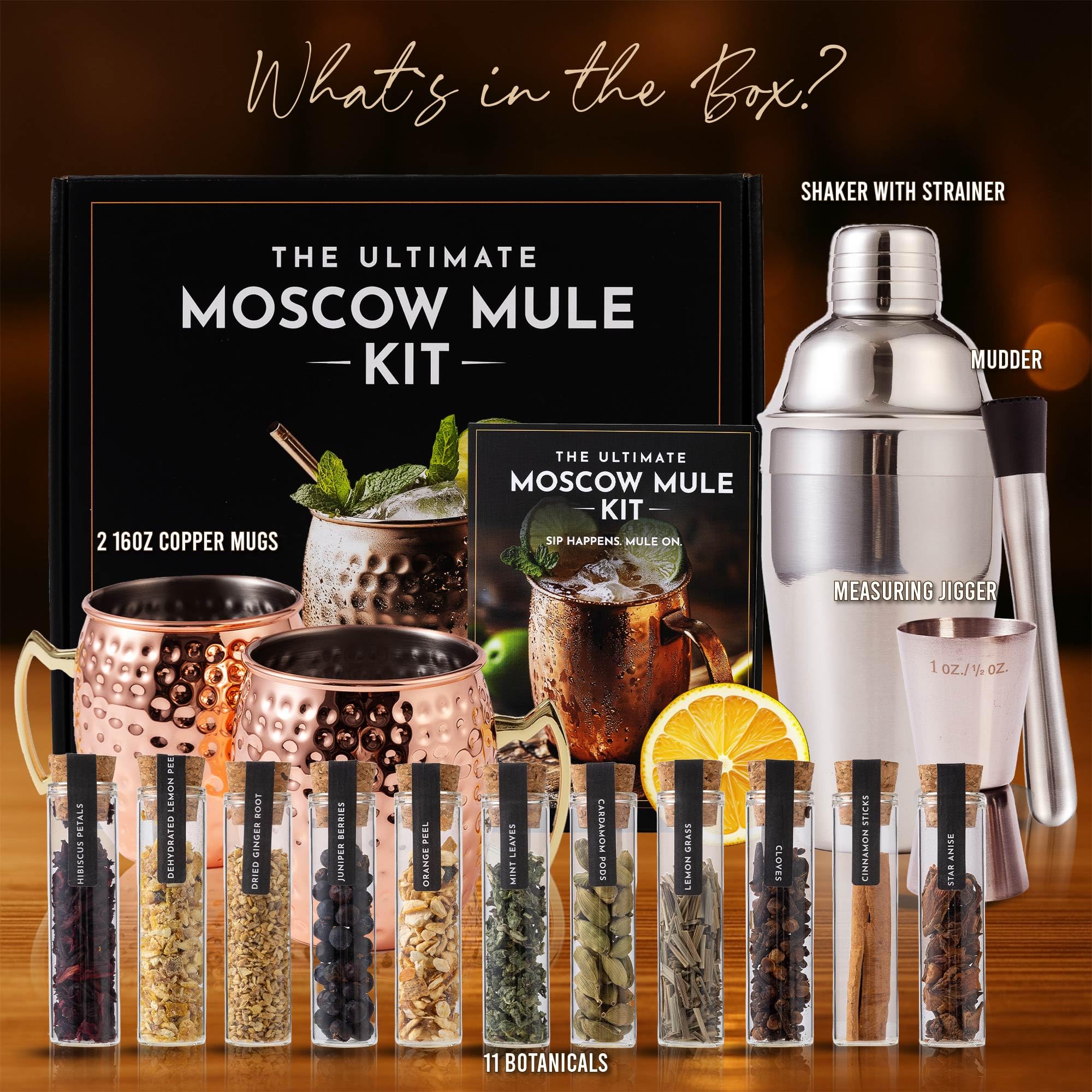 Your Dream Party Shop Moscow Mule Kit stainless steel shaker delivers precise measurements for balanced mixes.