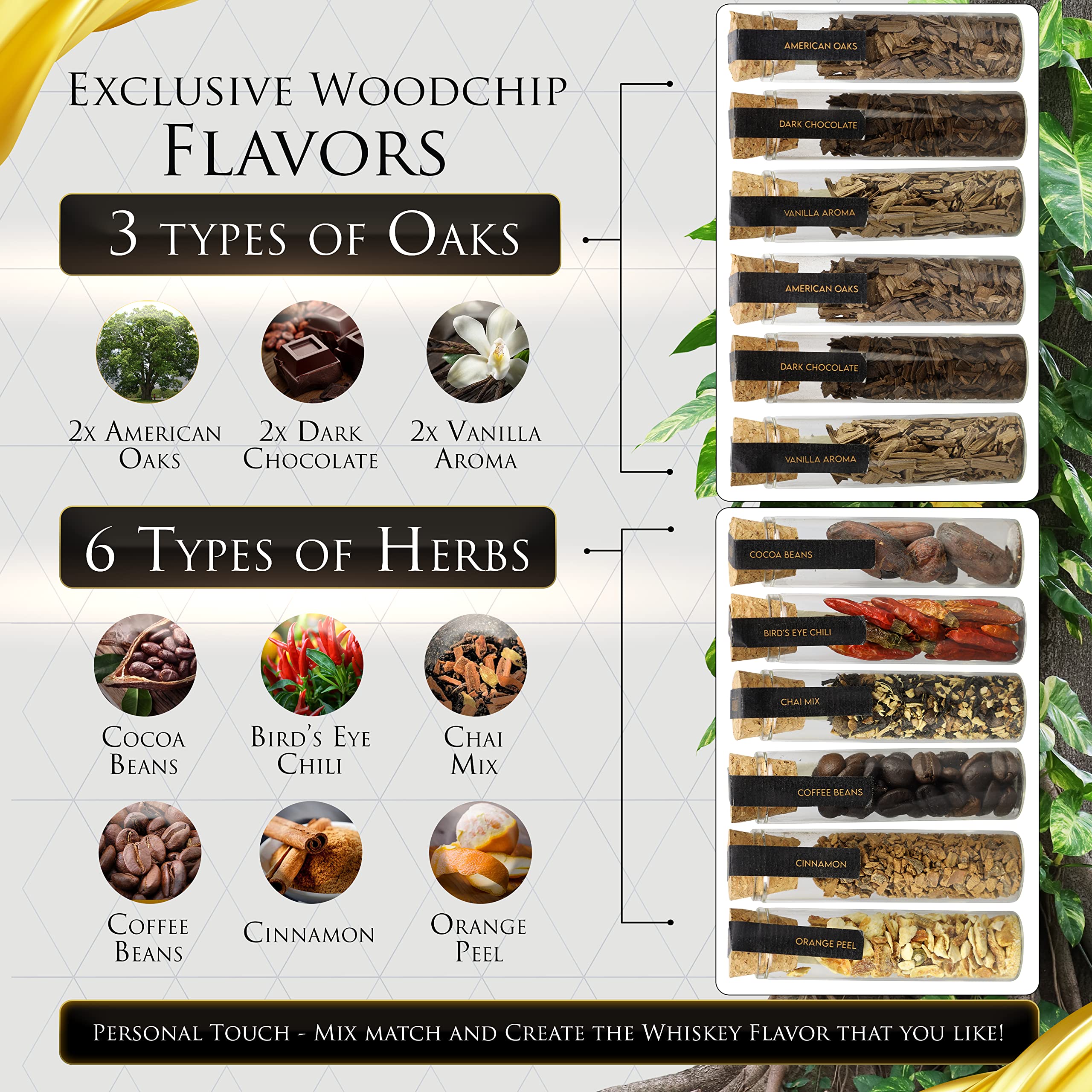 Your Dream Party Shop whiskey-making-kit flavor blends spark at-home tastings