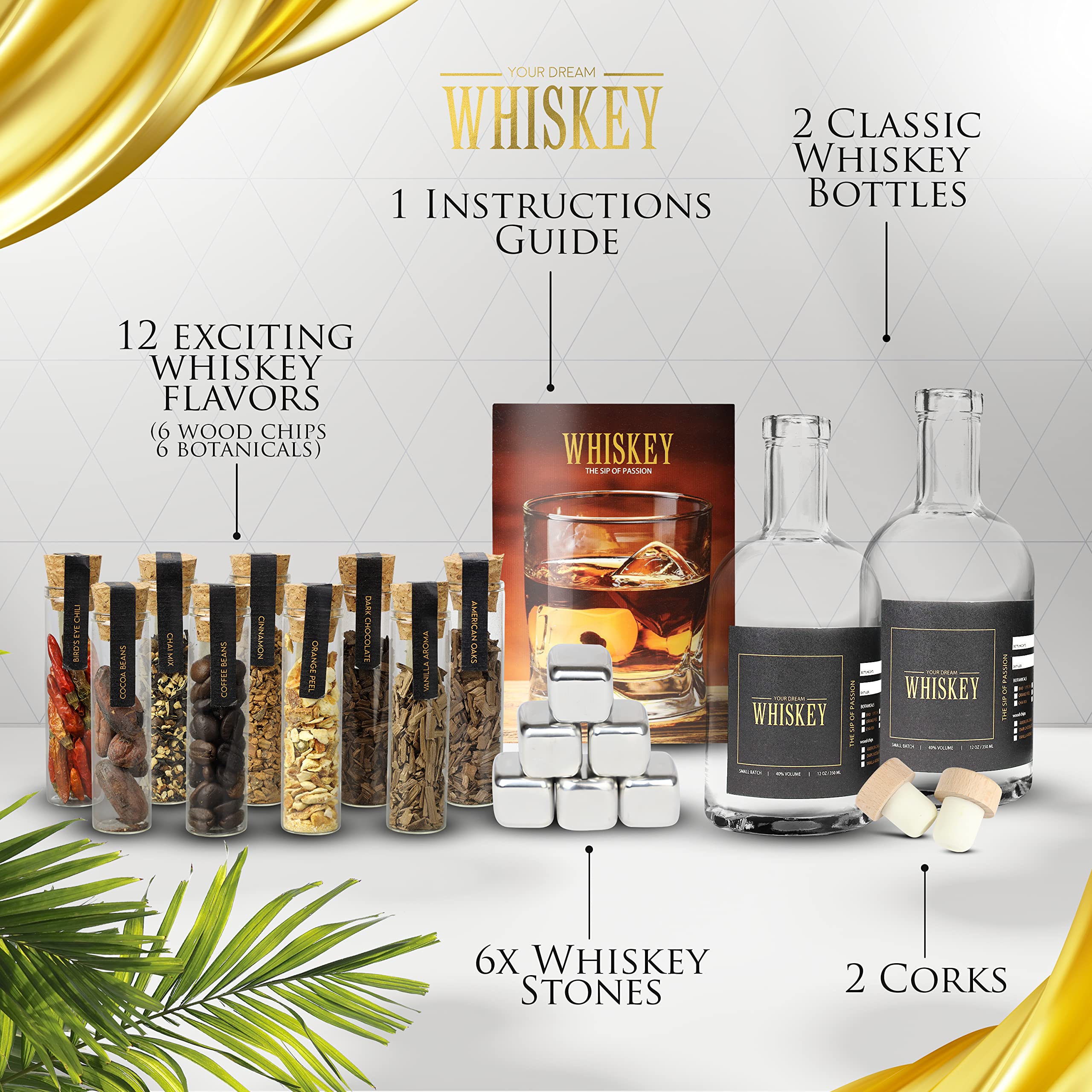 Your Dream Party Shop whiskey-making-kit wood-chips and botanicals for rich flavors