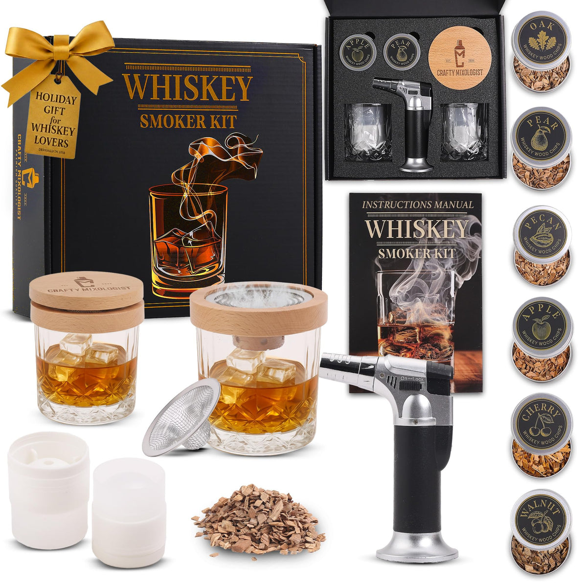 Your Dream Party Shop whiskey smoker kit with torch, ready for home bartending.