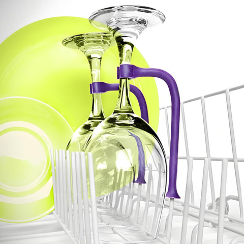 YouU clasp-end grip holds wine stems steady during wash with YouU UoYu Tether.
