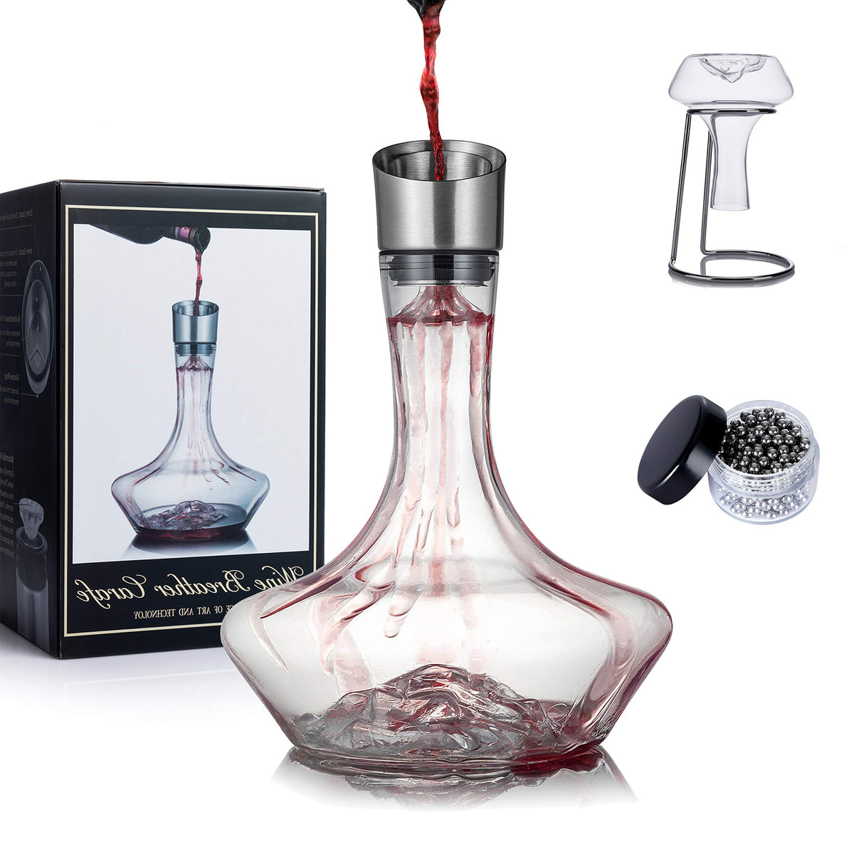 NEW PACIFIC YOUYAH iceberg decanter with aerator for fast aeration and a striking pour