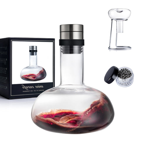 YouYah wine decanter 1300ml crystal hand-blown for elegant serving and rapid aeration