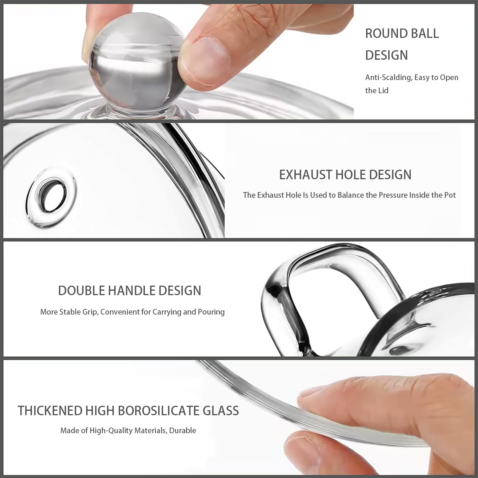 Yovexal borosilicate glass heat resistance withstands high temps for versatile cooking.