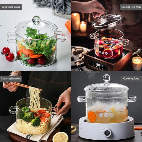 Yovexal easy-clean glass pot resists stains and odors after meals.