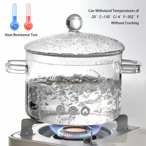 Yovexal transparent saucepan design lets you monitor simmering sauce visually.
