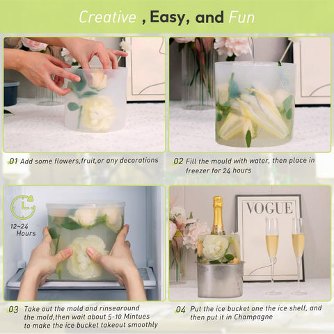 YOWINT Ice Bucket Mold diy-steps guide for creative ice projects