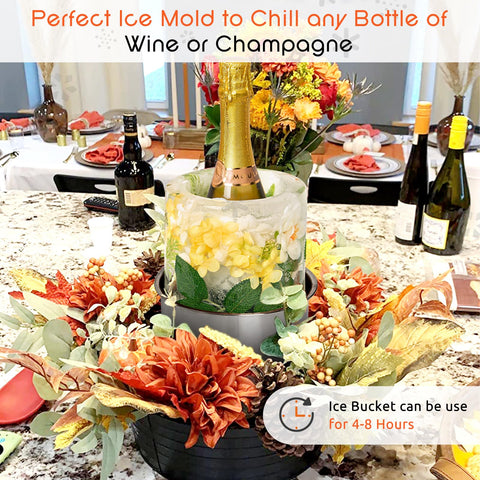 YOWINT Ice Bucket Mold flower-decor ice creates a festive centerpiece