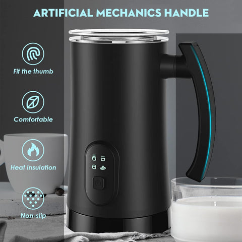yoyomax electric milk frother stainless steel interior easy cleaning