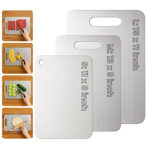 YoYoulee titanium cutting board set small size for compact prep and hygiene.