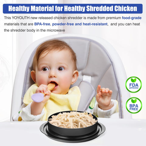 YOYOUTH Chicken Shredder Tool dishwasher safe for easy cleanup.