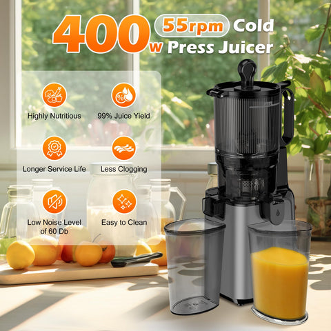 YPONE juicer durable shell and side vents prevent overheating