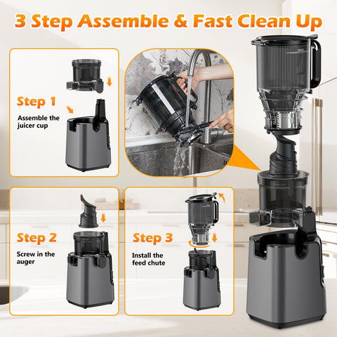 YPONE juicer easy clean design with brush included for fast maintenance