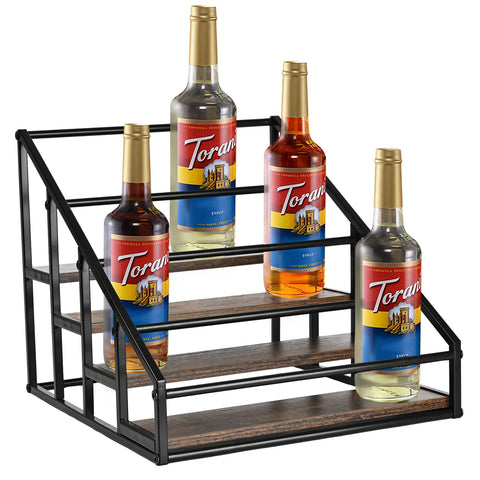 YQBRAO coffee syrup rack 4-tier on countertop for organized syrups.