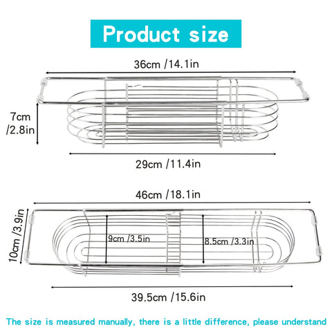 YQh expandable rack extended to 18.1 inches fits larger sinks.