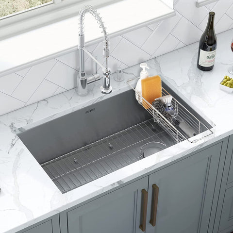 YQh sponge and soap storage keeps counters dry and tidy.