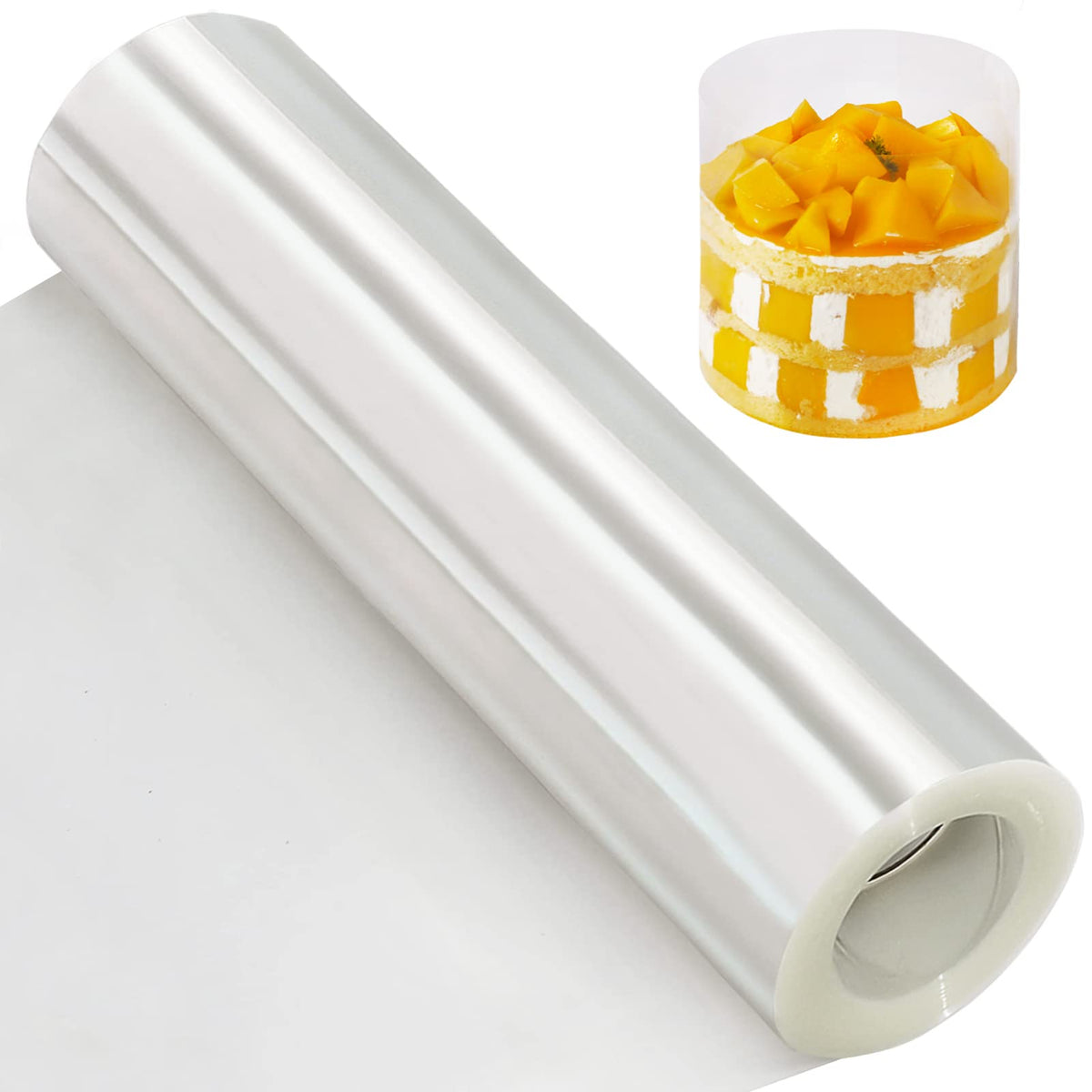 YQL acetate cake collar roll, 12-inch width, clear edge protection for mousses.