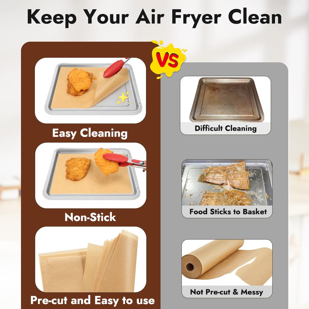 YQL pre-cut air fryer liner simplifies setup and reduces prep time.