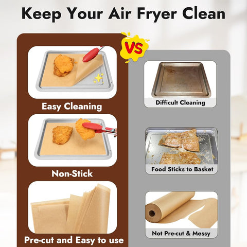 YQL pre-cut air fryer liner simplifies setup and reduces prep time.