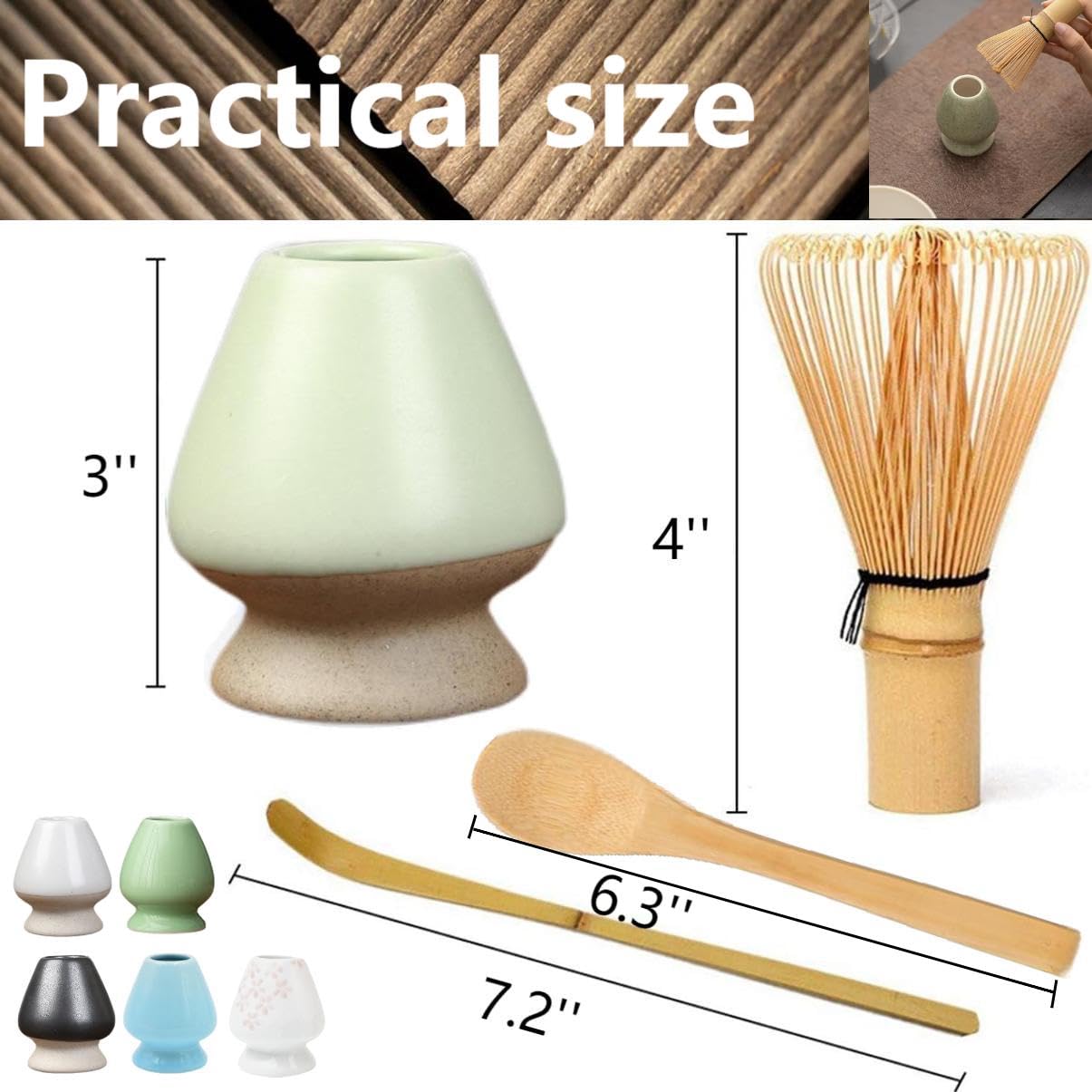 YRDGRG ceramic whisk stand with cherry blossoms supports safe drying of bamboo chasen.