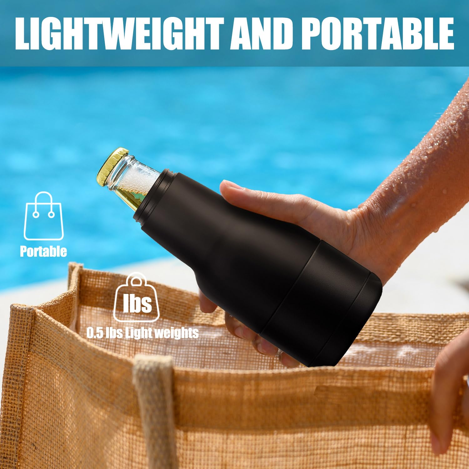 Lightweight 8-ounce koozie by YRSENG ideal for camping or picnics.