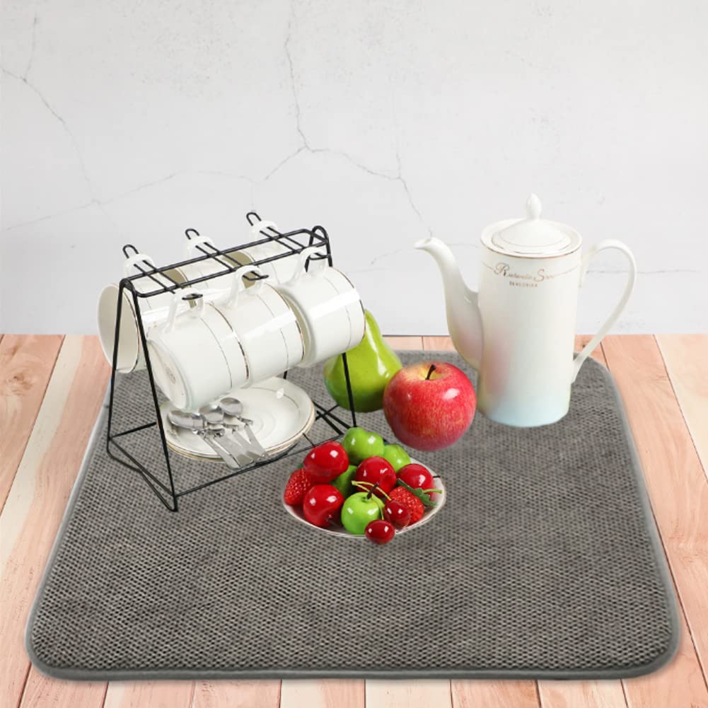 Ysanciuu dish drying mat used as fridge or drawer mat for organization