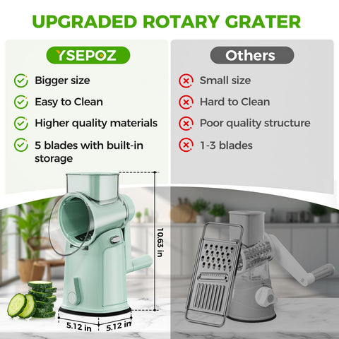Built-in blade slot on the YSEPOZ grinder keeps blades organized during use.