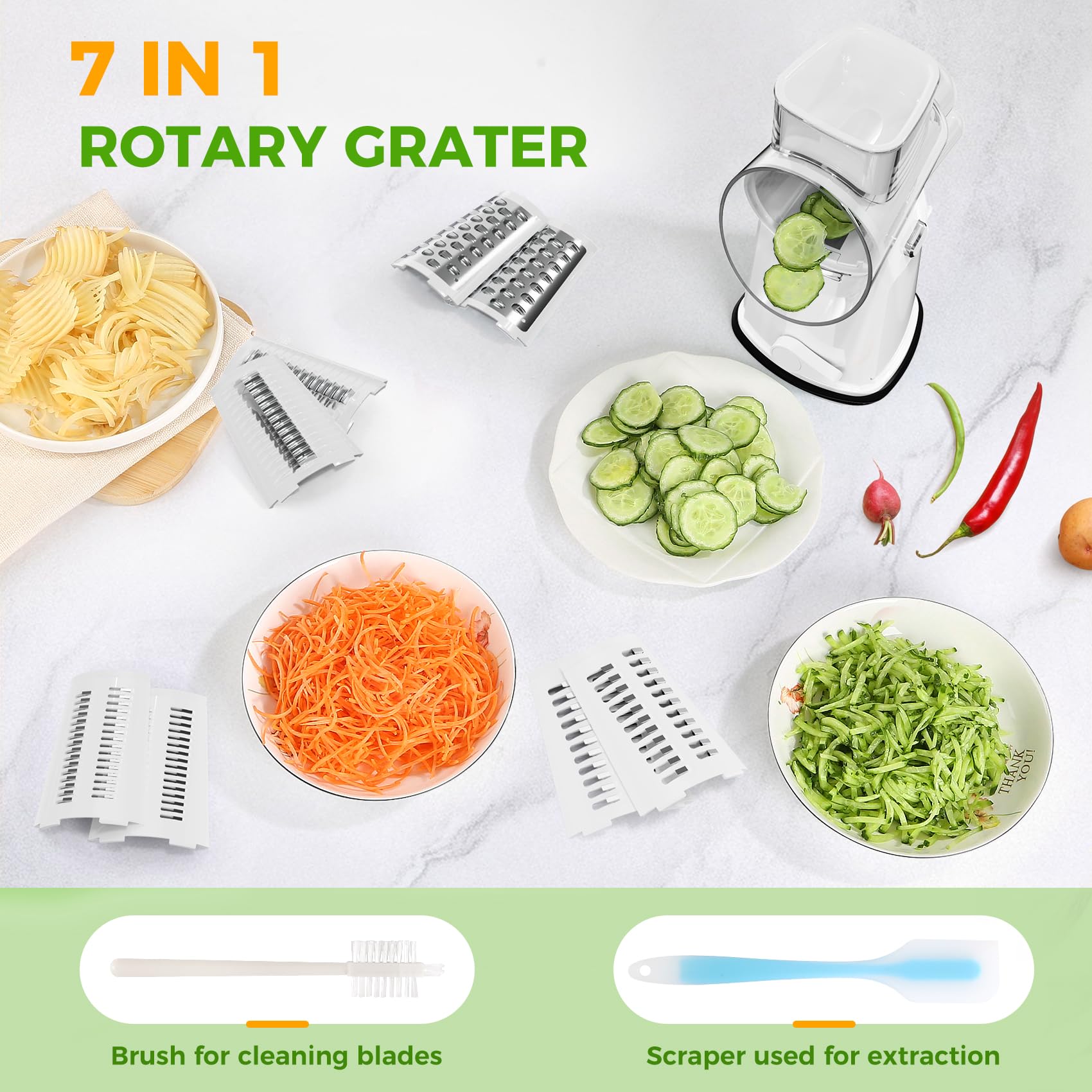 YSEPOZ complete accessory pack includes cleaning brush and scraper.