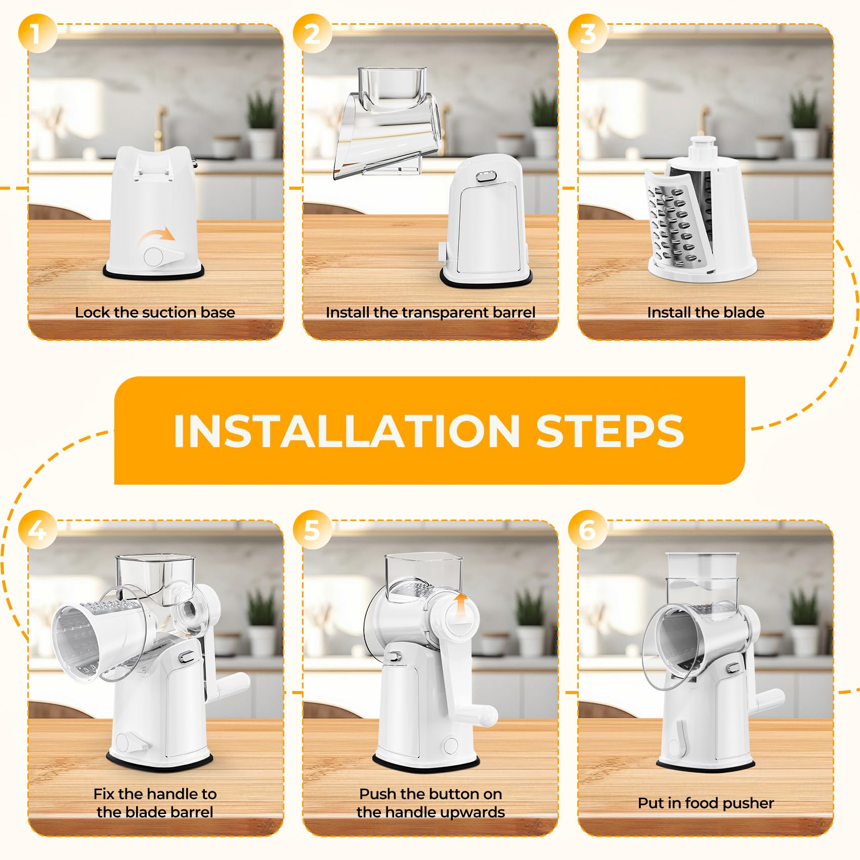 YSEPOZ five-blade sets included for versatile shredding, slicing, and chopping.