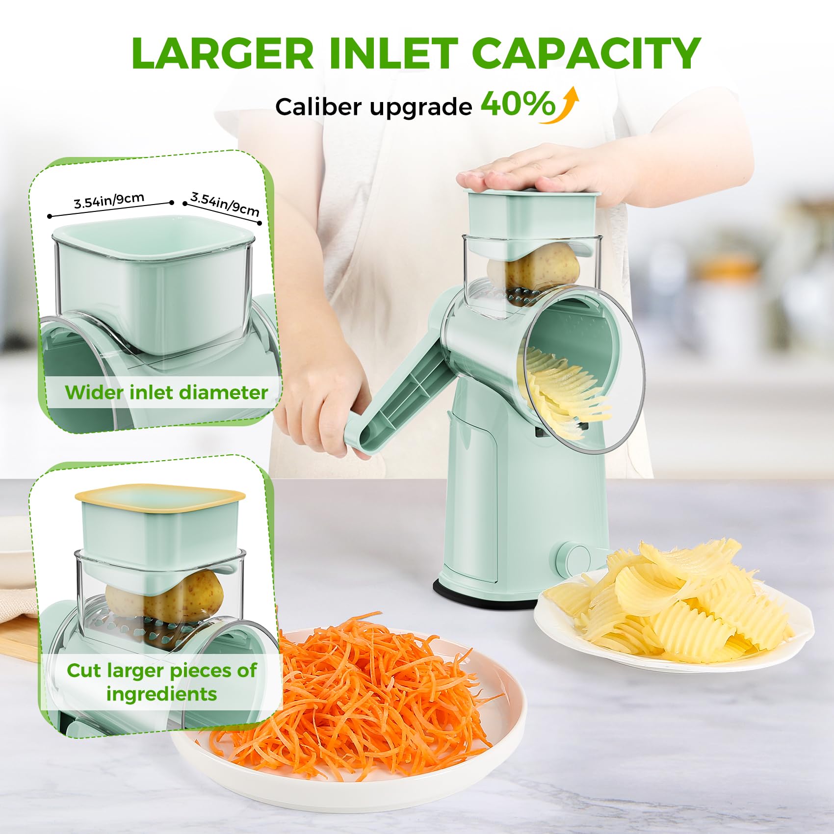 Strong suction base anchors the YSEPOZ tool to the counter for stable operation.