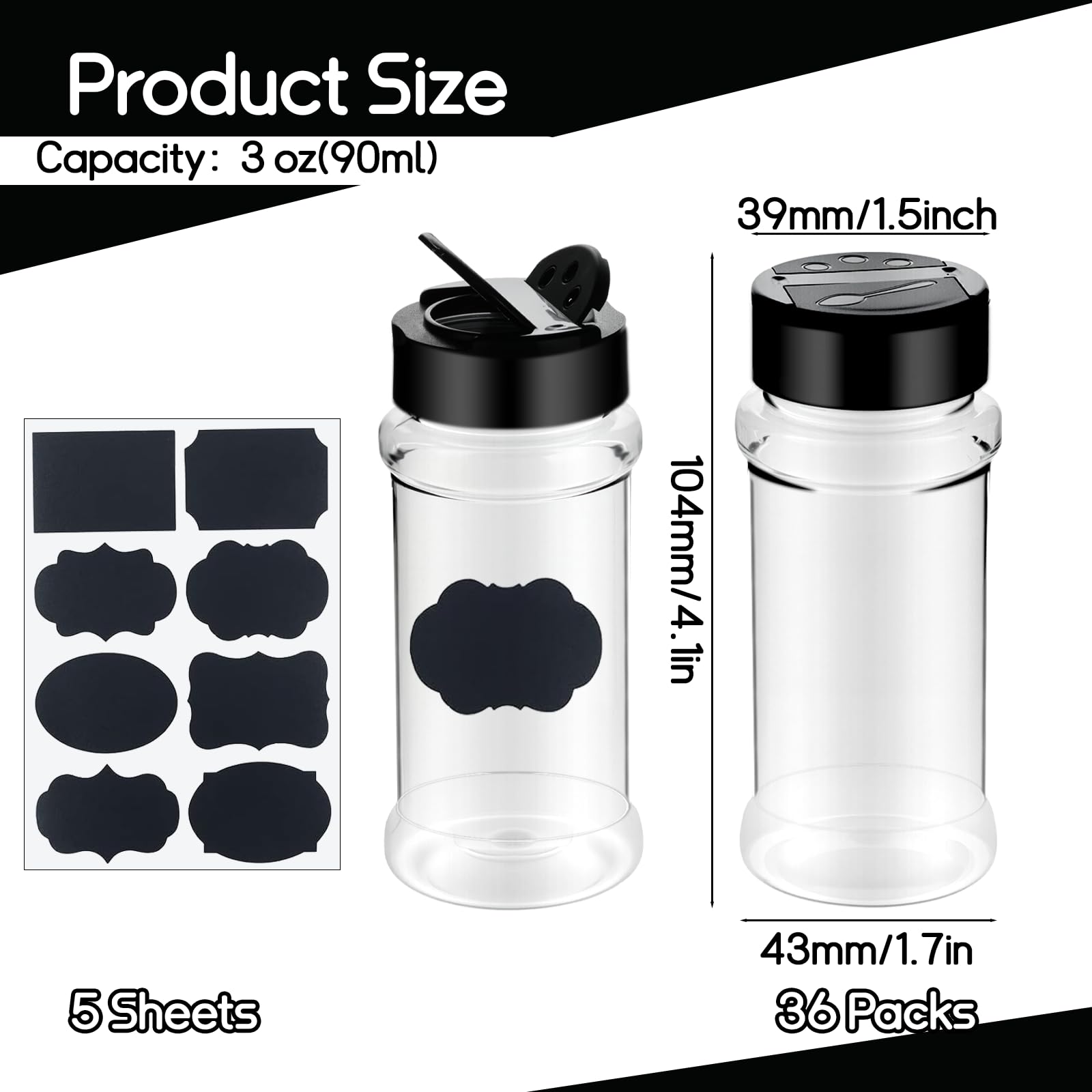 Ysglory package with 40 black label stickers for quick labeling