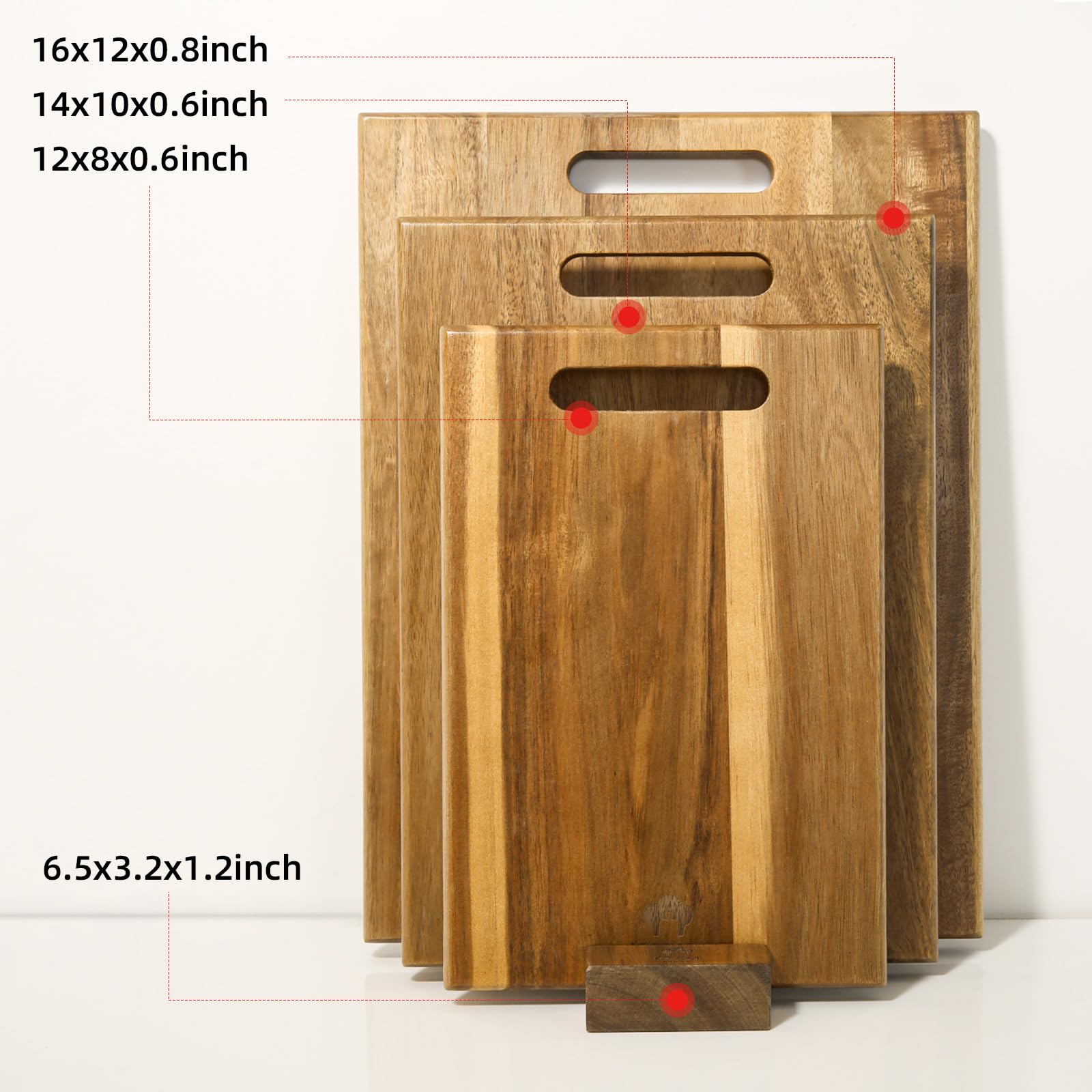 YSTKC Acacia cutting board 12x8 small with handle perfect for herbs and garnish