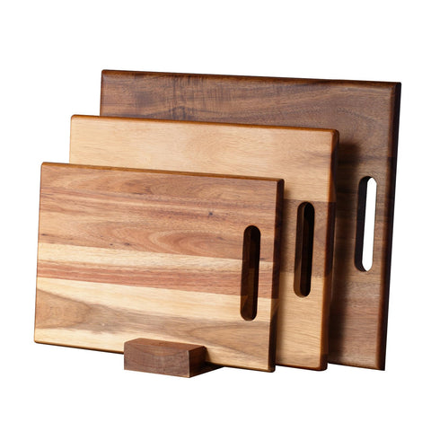 YSTKC Acacia cutting board 16x12 large with handle for stable slicing