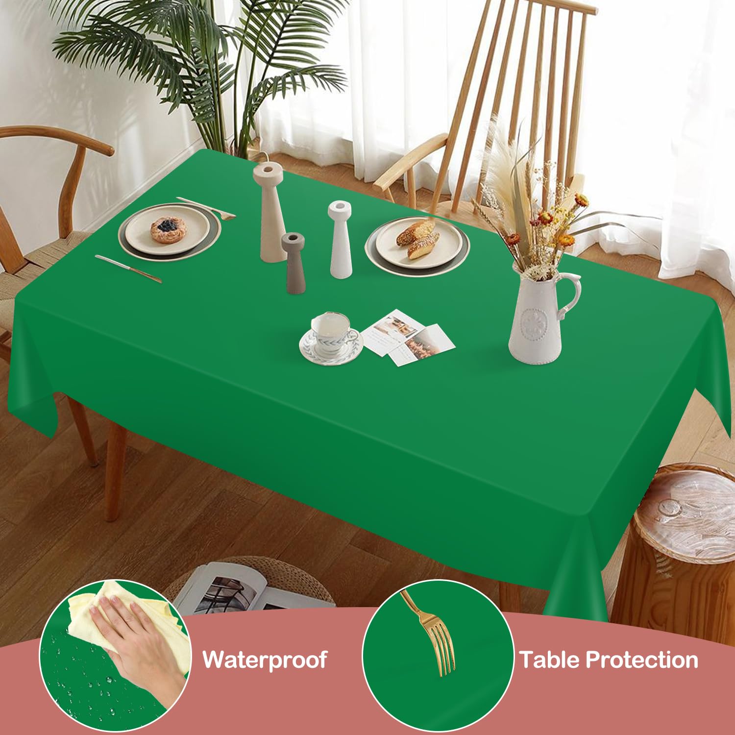 YSYJ water resistant tablecloth protects surfaces from spills during parties