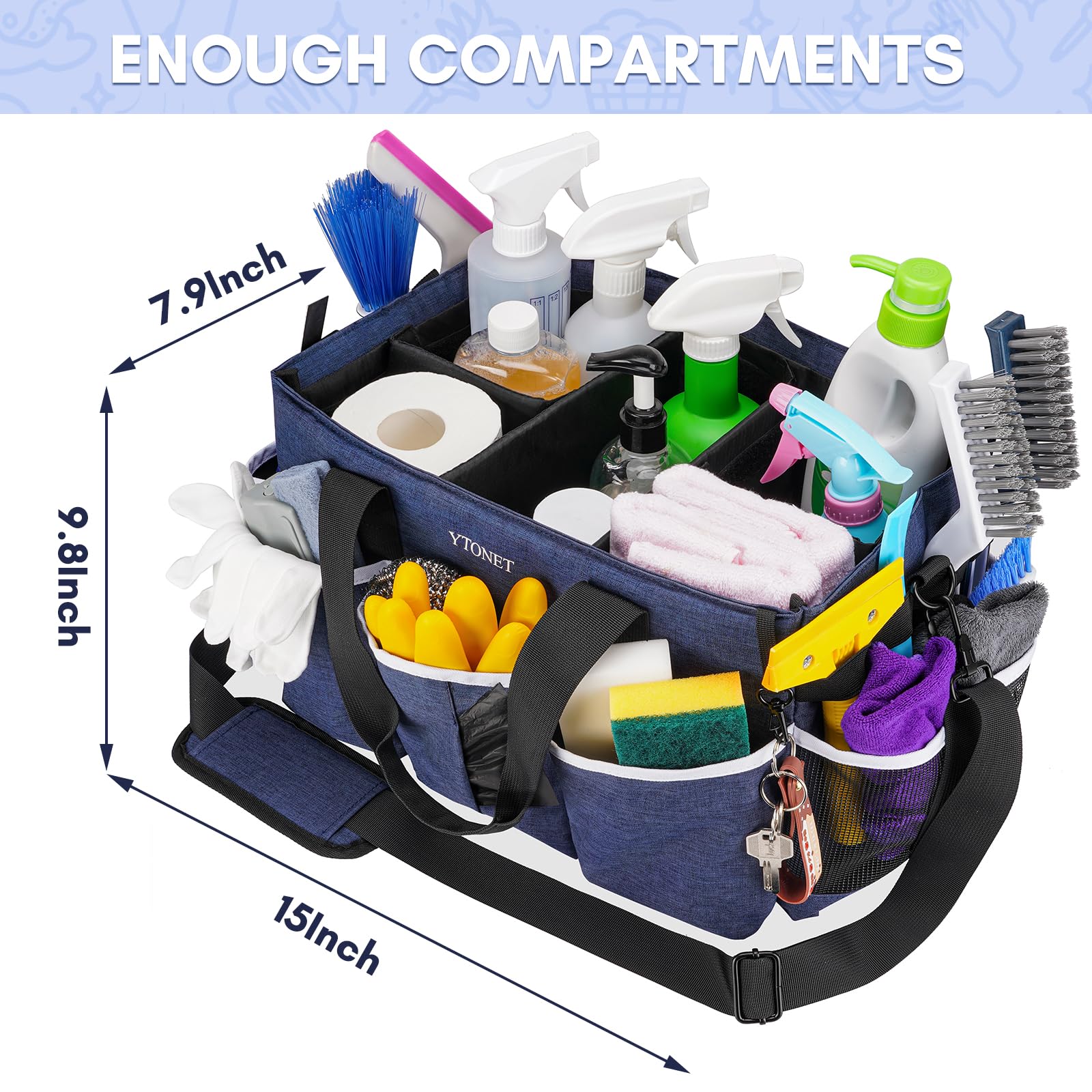 Ytonet caddy with foldable dividers keeps tools organized