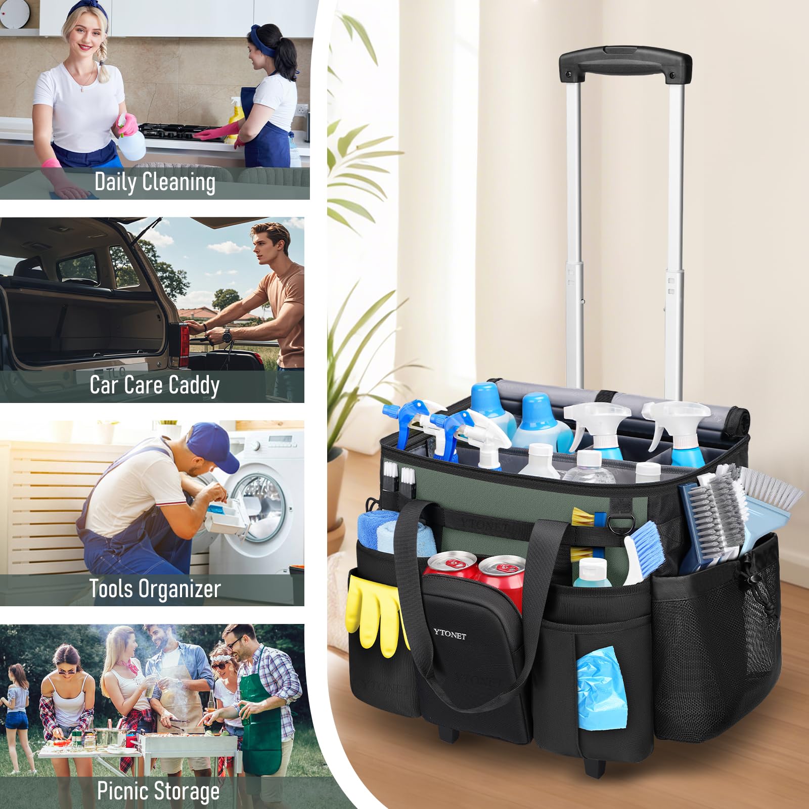 Ytonet Insulated compartment keeps beverages fresh during long cleaning sessions