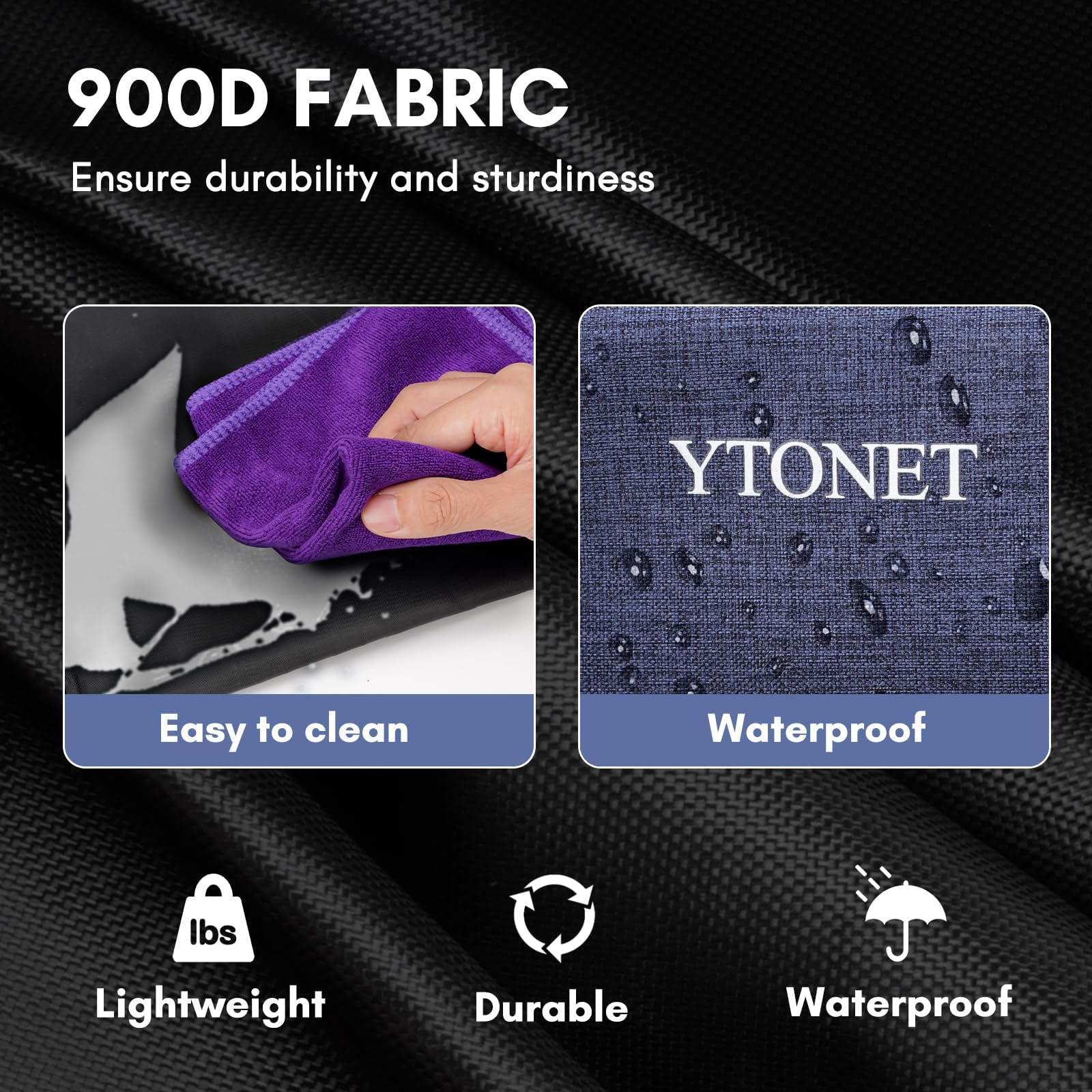 Ytonet detachable shoulder straps provide secure, comfortable cleaning