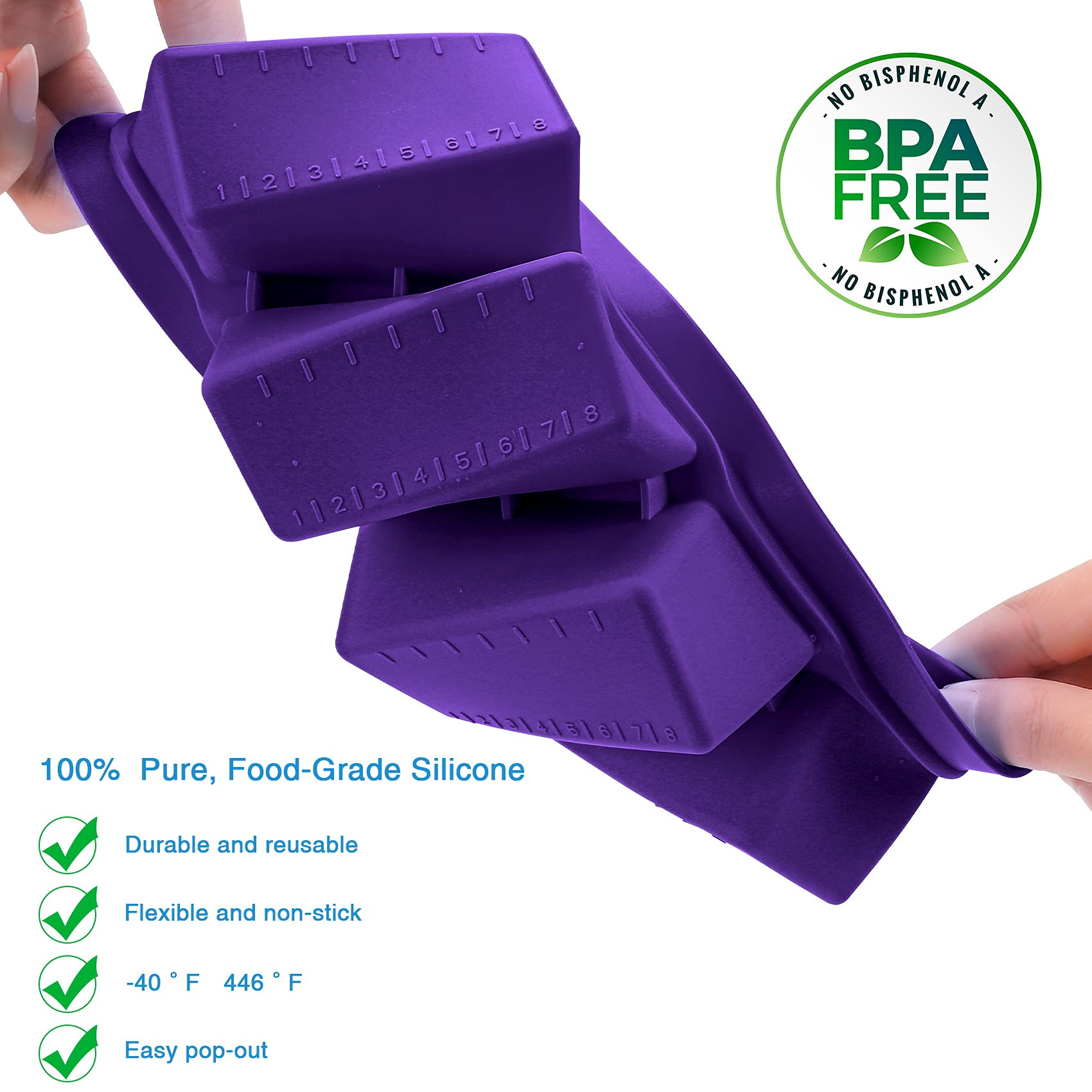 Ytuomzi silicone mold doubles as ice cube and snack bar tray.