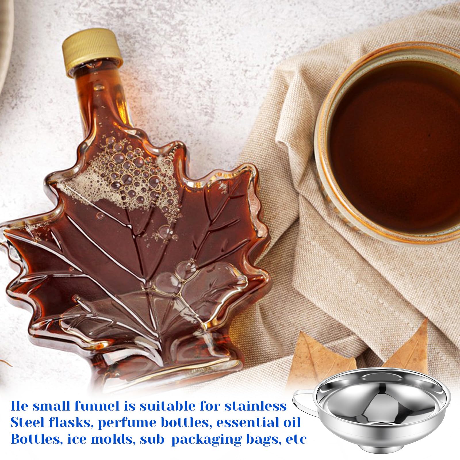 Yuanan funnel with curved handle design offers easy grip during transfers.