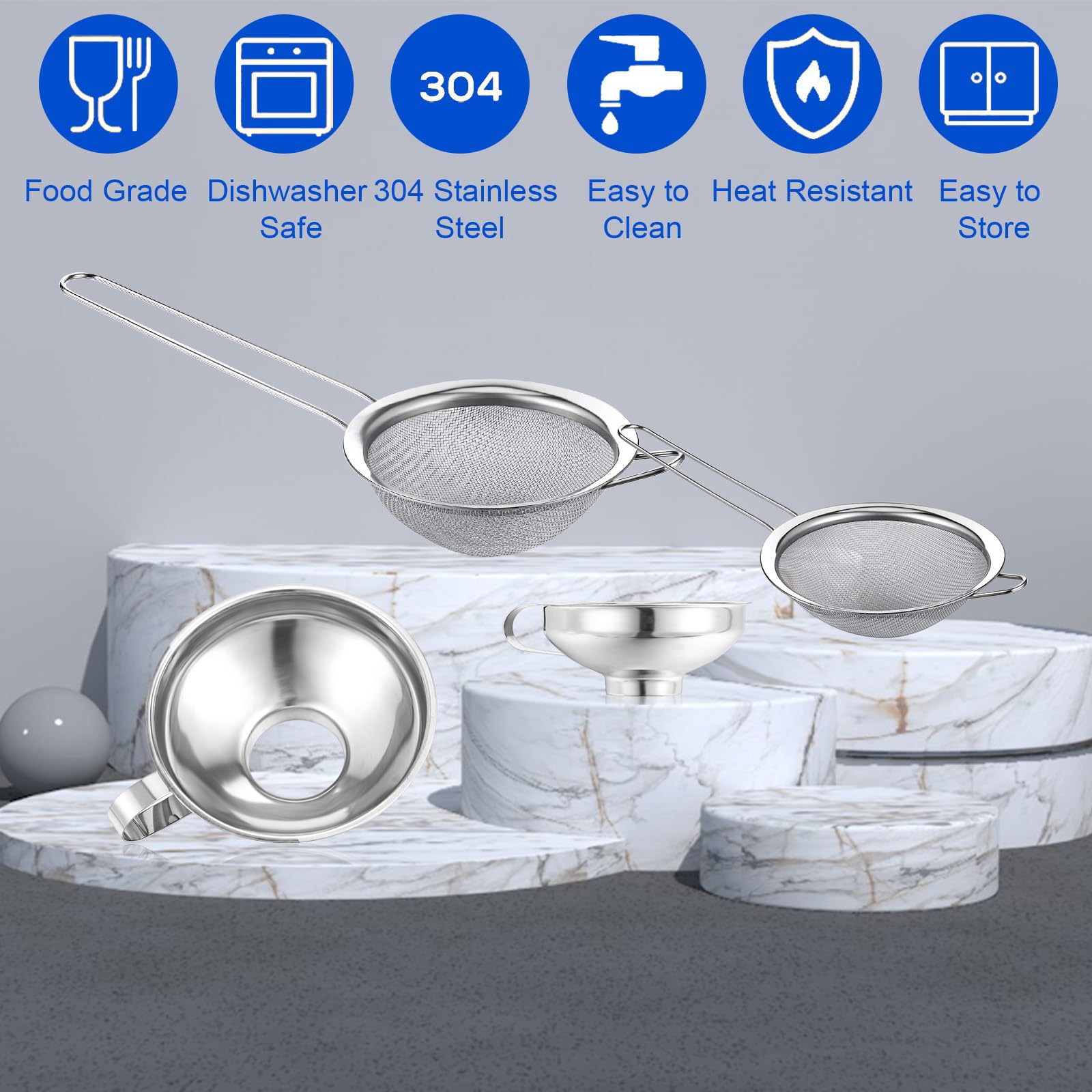 Yuanan stainless steel fine mesh strainer large size filters quickly and easily.