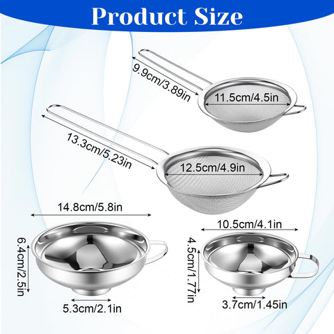 Yuanan stainless steel wide-mouth small funnel for precise pouring into narrow jars.