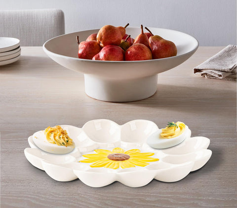 YU&CH 12-egg tray paired with dips and vegetables for festive appetizers