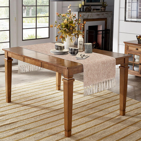yuboo Boho table runner satin back glow adds subtle elegance
