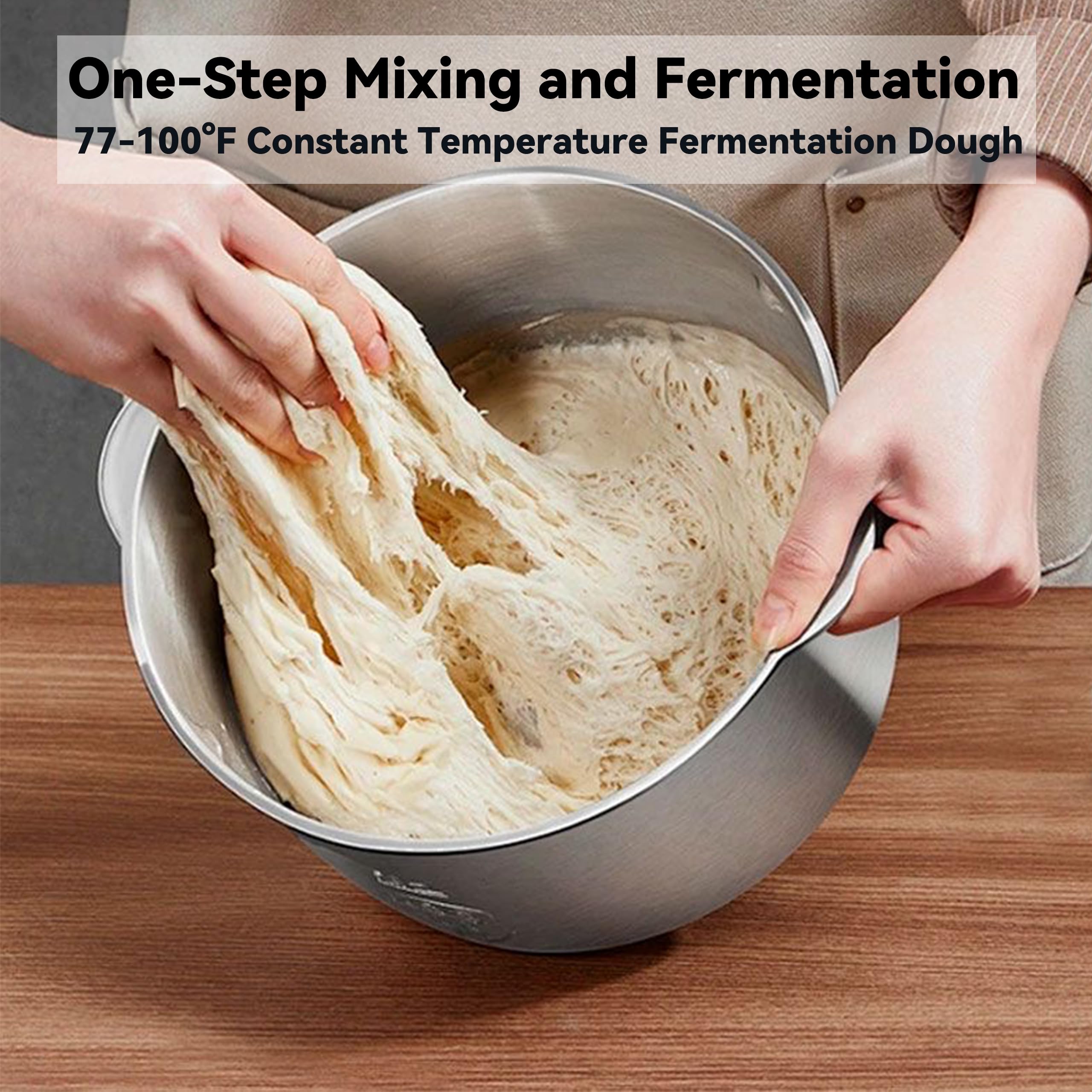 YUCHANLUCK dough mixer with fermentation function maintains ideal warmth for consistent dough.